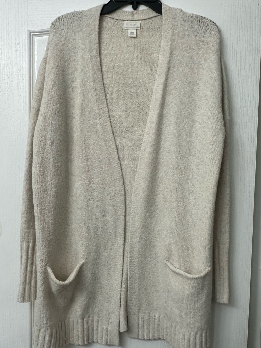 Caslon Oatmeal Open-Front Longline Cardigan